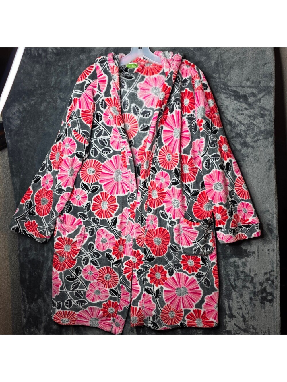 Vera Bradley Hooded Floral Fleece Plush Bath Robe. Women's L/XL